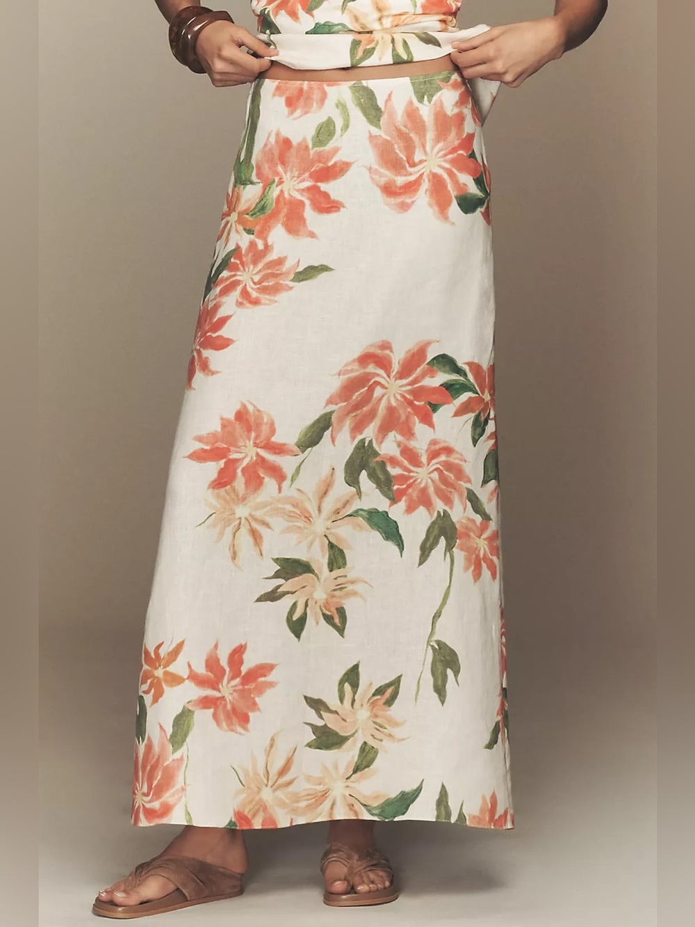 NEW Faithfull Prieto Linen Maxi Skirt, Small